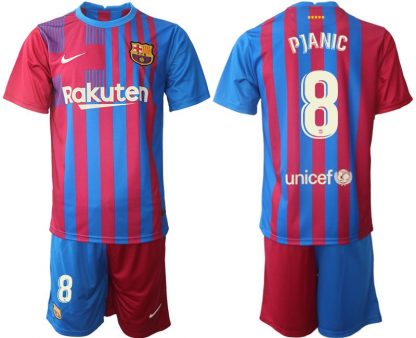 FC Barcelona Heimtrikot 2021/22 Herren Fußballtrikots blau mit Aufdruck Pjanic 8-1