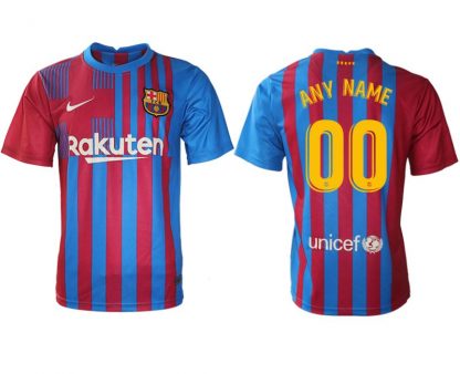 FC Barcelona Herren Heimtrikot 2021/22 blau/rot mit Individualdruck gelb-1