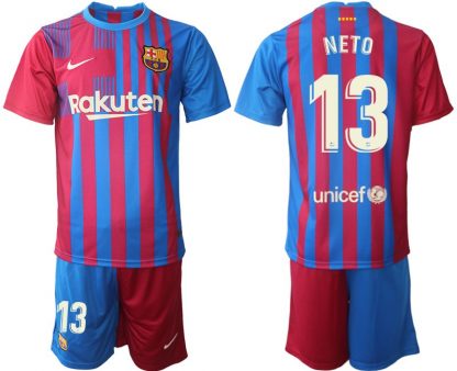 Günstige Fußballtrikots FC Barcelona 2021/22 Heimtrikot blau/rot mit Aufdruck NETO 13