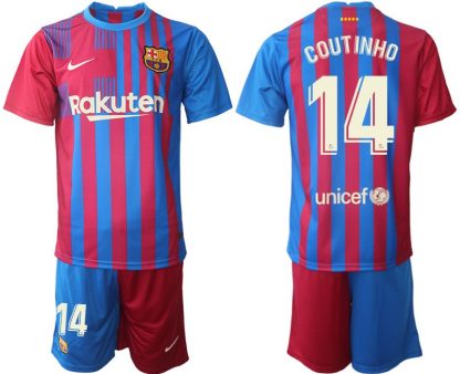 Herren FC Barcelona 2021/22 Heimtrikot blau/rot mit Aufdruck Coutinho 14