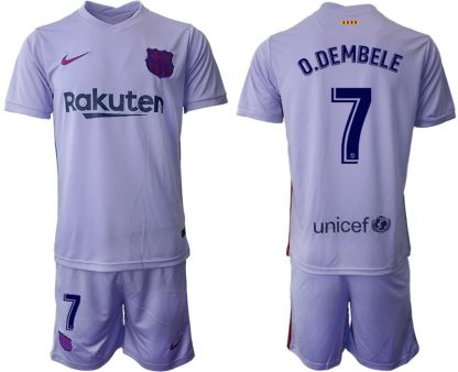 Herren Fußballtrikot FC Barcelona 21-22 Auswärts Trikot mit Aufdruck O.Dembele 7-1