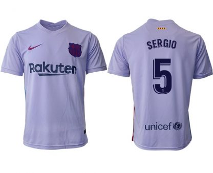 Herren Fußballtrikot FC Barcelona 21-22 Auswärts Trikot mit Aufdruck SERGIO 5