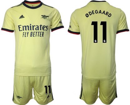 Ødegaard 11# Trikotsatz FC Arsenal Gelbe Trikots Auswärts 2022 + Kurze Hosen