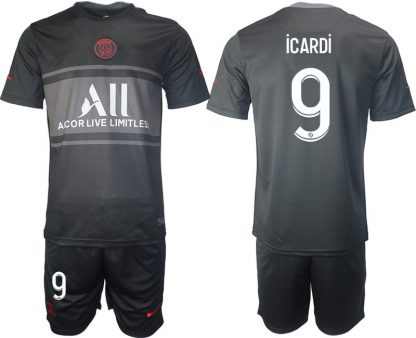 Paris Saint Germain Ausweichtrikot 2021/2022 schwarz/grau mit Aufdruck Icardi 9