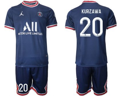 Paris Saint Germain Heimtrikot 2021/22 dunkelblau/weiß mit Aufdruck Kurzawa 20-1