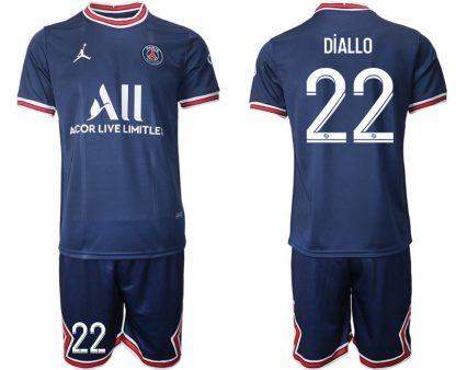 Paris Saint Germain Stadium Heimtrikot 2021/22 Herren Fussballtrikot mit Aufdruck Diallo 22-1