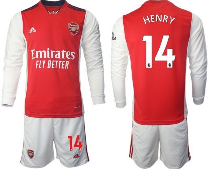 Personalisierbar Trikotsatz Arsenal Heimtrikot 2022 Lange Ärmel mit Aufdruck Henry 14