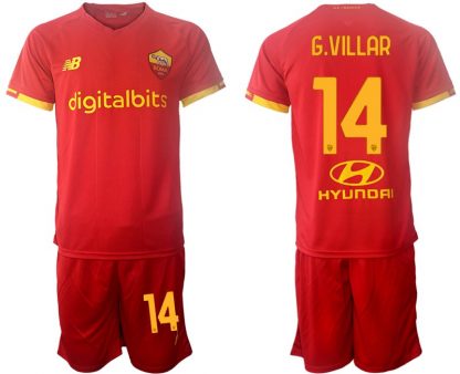 AS Roma 2022 Heimtrikot rot Trikotsatz Kurzarm + Kurze Hosen G.VILLAR 14