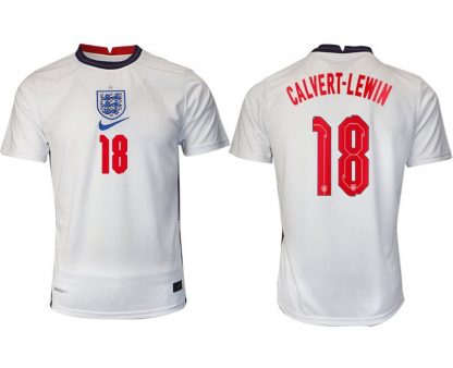 England Heimtrikot EM 2022 weiß/blau mit Aufdruck Calvert-Lewin 18