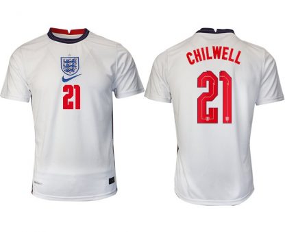 England Heimtrikot EM 2022 weiß/blau mit Aufdruck CHILWELL 21