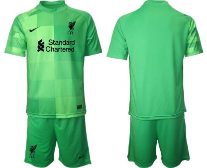 FC Liverpool Herren Fußball Torwarttrikot 2021/2022 grün Kurzarm + Kurze Hosen