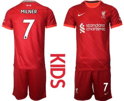 Fußball Trikot Liverpool FC 2021/22 Heimtrikot rot für Kinder mit Aufdruck MILNER 7