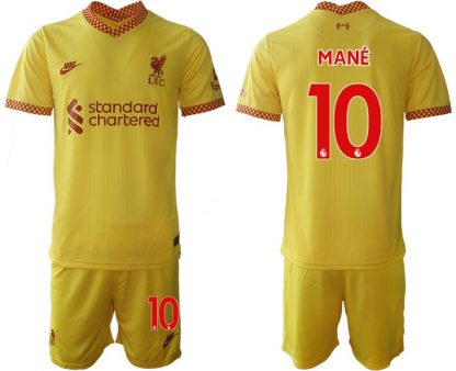 Liverpool FC Stadium Ausweichtrikot 2021/22 gelb-rot Fußball Trikotsatz Mané 10