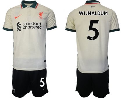 Personalisierbar FC Liverpool Auswärtstrikot 2021/22 beige mit Aufdruck WIJNALDUM 5