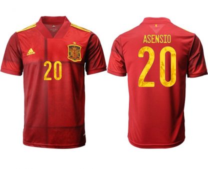 Spanien Heimtrikot EM 2022 rot mit Aufdruck ASENSIO 20