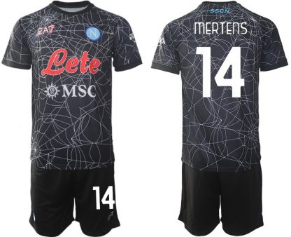 SSC Napoli Special Heimtrikot 2021-2022 Kurzarm schwarz mit Aufdruck MERTENS 14