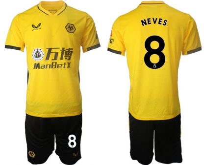 Wolverhampton Wanderers Gelb Trikot 2022 Heim mit Aufdruck NEVES 8