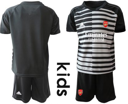 Kinder Fußballtrikots FC Arsenal Torwarttrikot schwarz weiß Trikotsatz Fußballtrikots Set