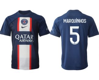 Paris Saint Germain PSG für die Saison 22-23 Herren Heimtrikot mit Aufdruck MARQUiNHOS 5