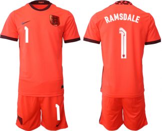 England Trikot Away Frauen EM 2022 Orange Kurzarm + Kurze Hosen RAMSDALE 1