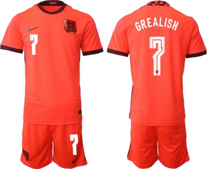 England Trikot Away Frauen EM 2022 Orange Trikotsatz Kurzarm + Kurze Hosen GREALISH 7