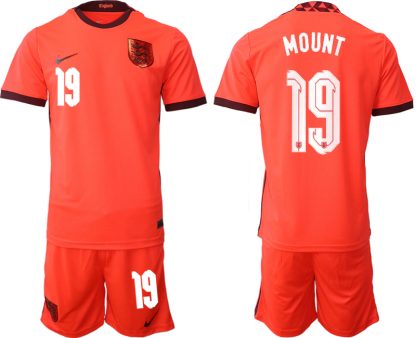 England Trikot Away Frauen EM 2022 Orange Trikotsatz Kurzarm + Kurze Hosen MOUNT 19