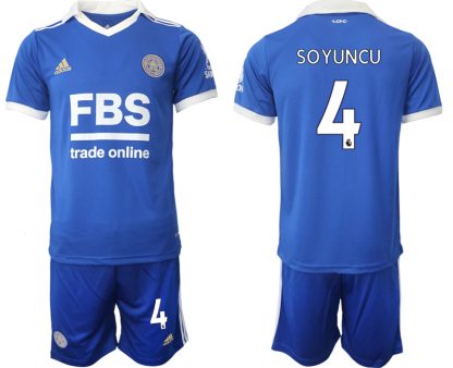 Fussballtrikots Günstig Leicester City 2022-23 Heimtrikot blau weiß Kurzarm + Kurze Hosen SOYUNCU 4