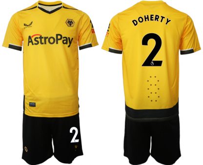 Herren Castore Wolverhampton Wanderers F.C. 2022-23 Heimtrikot Gelb Trikotsatz DOHERTY 2