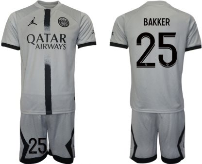 Fußballtrikot für Herren Paris Saint-Germain 22-23 Auswärtstrikot Graue BAKKER 25