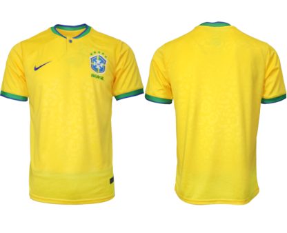 Brasilien FIFA WM Katar 2022 Heimtrikot gelb Kurzarm Fußballtrikot für Herren