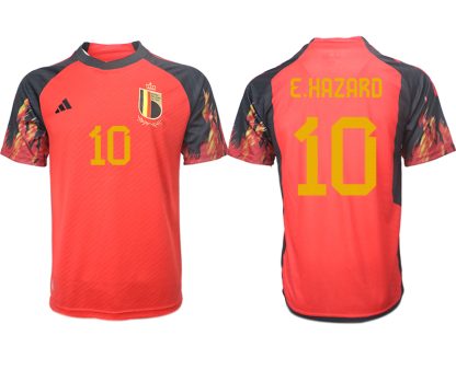 E.HAZARD #10 Belgien FIFA WM Katar 2022 rot schwarz Herren Heimtrikot Kurzarm