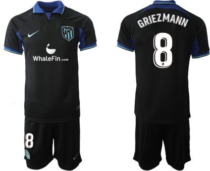 Bestseller Fußballtrikot Atlético Madrid 2023 Auswärtstrikot Schwarz Trikotsatz GRIEZMANN 8