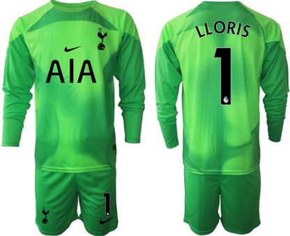 LLORIS 1 Günstig Tottenham Hotspur 2023 Torwarttrikot Grün Langarm + Kurze Hosen