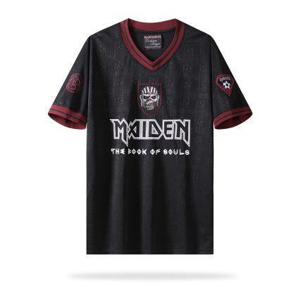 Günstige Fußball Vintage Iron Maiden Fußballtrikot The Final Frontier Retro Herren 2016 Kurzarm-1