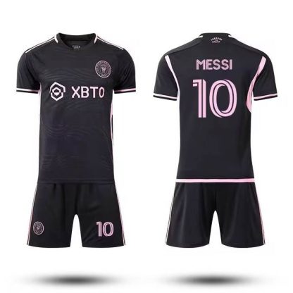 Herren Inter Miami CF Auswärtstrikot 2023-24 Fußballtrikots Set mit Aufdruck MESSI 10