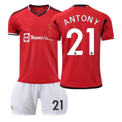 Kinderheim Trikot Manchester United 23-24 Trikot Trikotsatz bestellen mit Aufdruck ANTONY 21