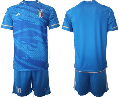 Blaue Italien Trikots für Herren Italien Heimtrikot 2023/24 Personalisierbar