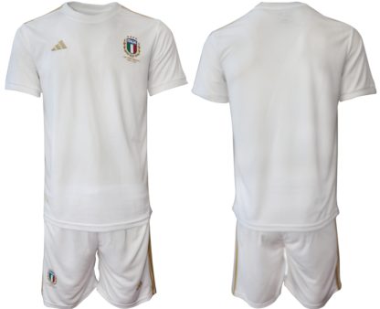 Italien 2023 Trikot 125th Anniversary Trikots weiß Kurzarm + Kurze Hosen