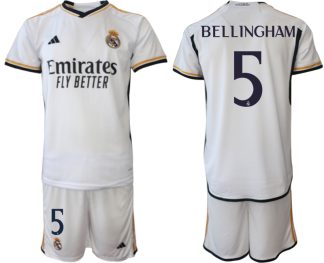 Herren Real Madrid 2023-24 Heimtrikot Bestseller Fußballtrikot Trikotsatz BELLINGHAM 5