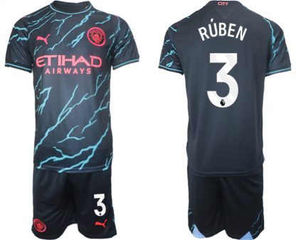 Fußballtrikot Herren Sale Manchester City Drittes Trikot 2023/24 Ruben Dias 3