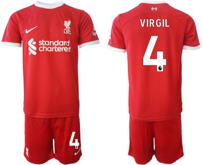 Liverpool FC Heimtrikot 2023-24 rot Günstige Fußballtrikots Trikotsatz Virgil van Dijk 4