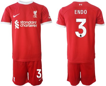 Liverpool FC Heimtrikot 2023-24 rot Günstige Fußballtrikots Trikotsatz Wataru Endo 3