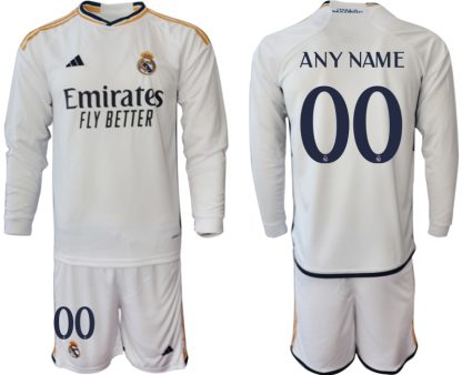 Herren Fußballtrikots Set Real Madrid Heimtrikot 2023-2024 Langarm + Kurze Hosen