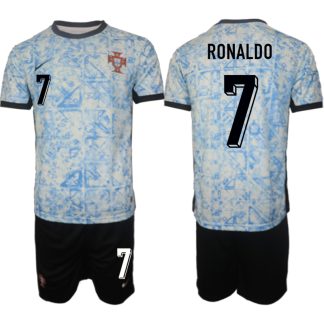 Günstige Kaufen Portugal trikot EM 2024 Auswärts Trikot trikotsatz Ronaldo 7