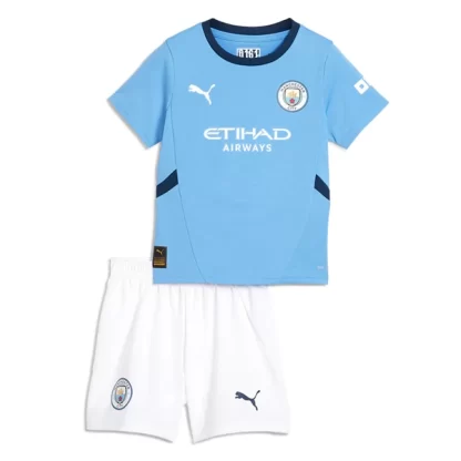 Günstige Kindertrikots Manchester City Heimtrikotsatz 2024-25 blau weiß Ruben Dias 3