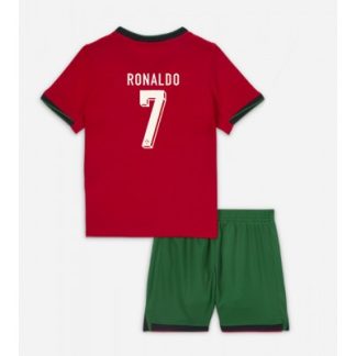 Günstige Portugal EM 2024 Heimtrikot Fußballtrikot Kinder mit namen Cristiano Ronaldo 7