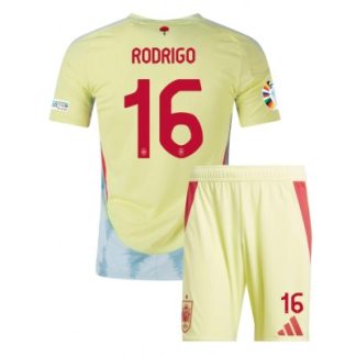 Neuen Kinder Fußballtrikot Spanien Auswärts Trikotsatzt EM 2024 Rodri Hernandez 16