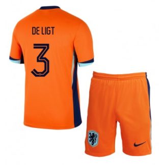 Neuenr Niederlande UEFA Euro 2024 orange Matthijs de Ligt 3 Kinder Heimtrikot