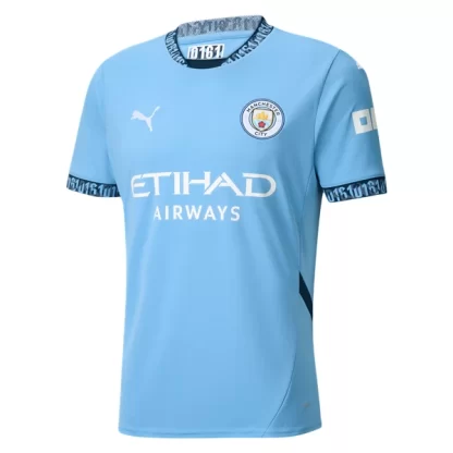 neues fussballtrikots herren manchester city heimtrikot 2024 25 blau kurzarm erling haaland 9