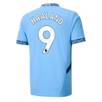 Neues Fußballtrikots Herren Manchester City Heimtrikot 2024-25 Blau Kurzarm Erling Haaland 9